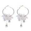 Korean Fashion Zircon White Flower Drop Earrings for Women Jewelry Trending New Sweet Women's Flowers Earrings