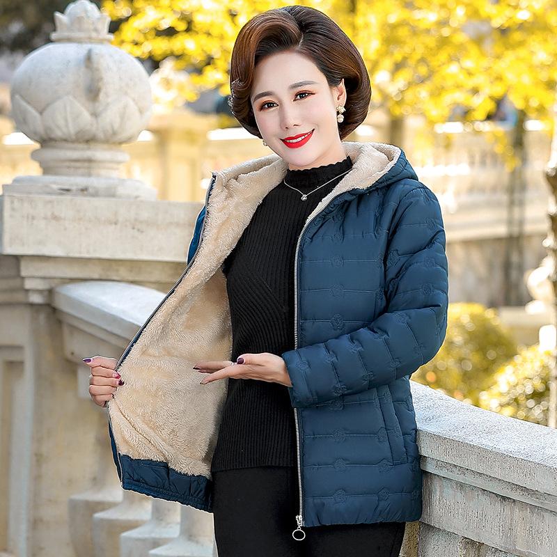 Women's Hooded Loose Thin Outerwear Autumn Winter Plus Size Thickened Short Loose Padded Jacket Warm Comfortable