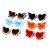 Heart-shaped Frame Pearl Decoration Sunglasses Sun-Protective Bride Eyewear Outdoor