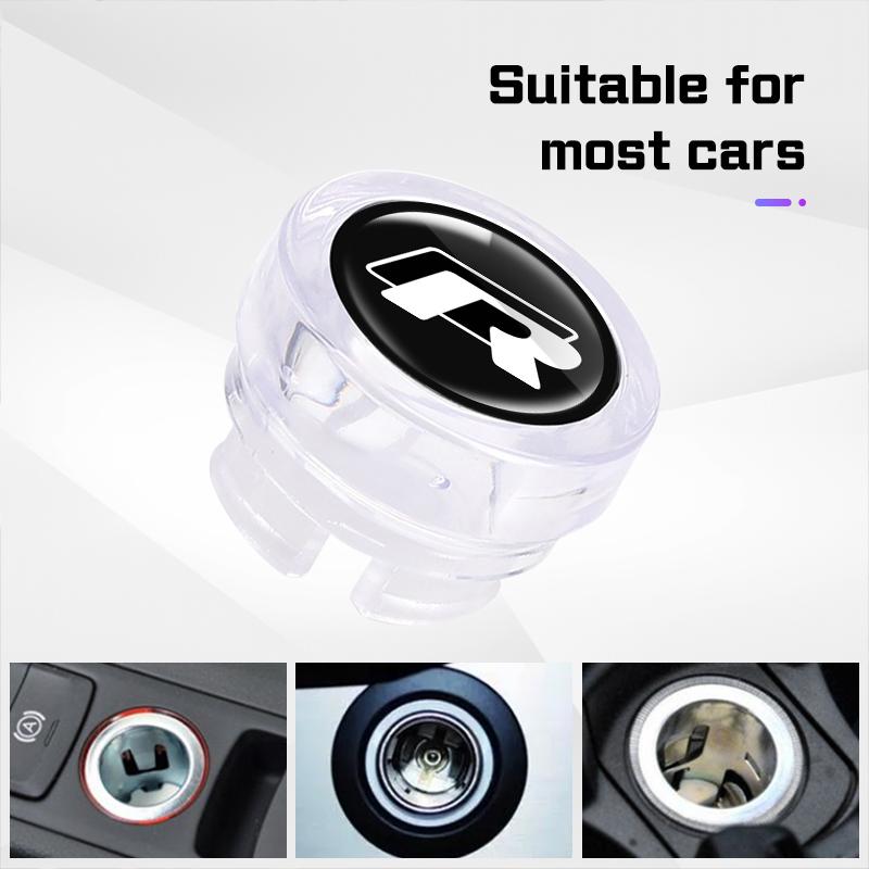 For Volkswagen VW R Beetle Touareg Tiguan Touran CC Golf 7 8 Car Cigarette Lighter Dust Cover Decoration Cap Sticker Accessories