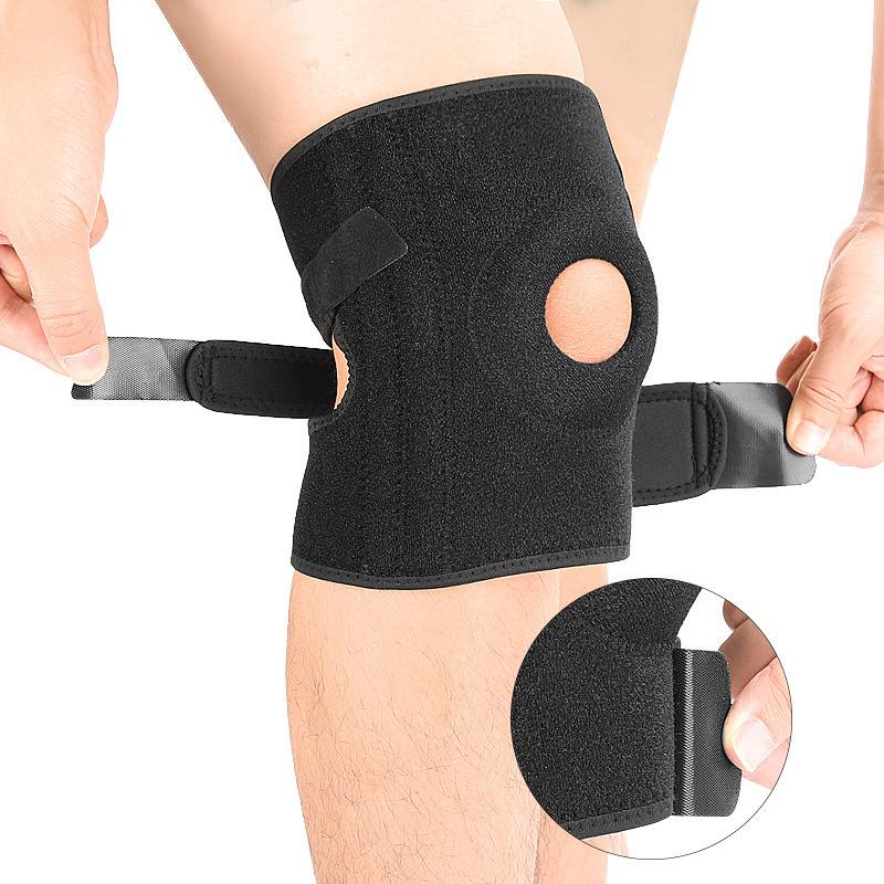 Открытые наколенники компрессионные ремни приседания скакалка спортивная поддержка наколенники бег велоспорт альпинизм на открытом воздухе защитное снаряжение