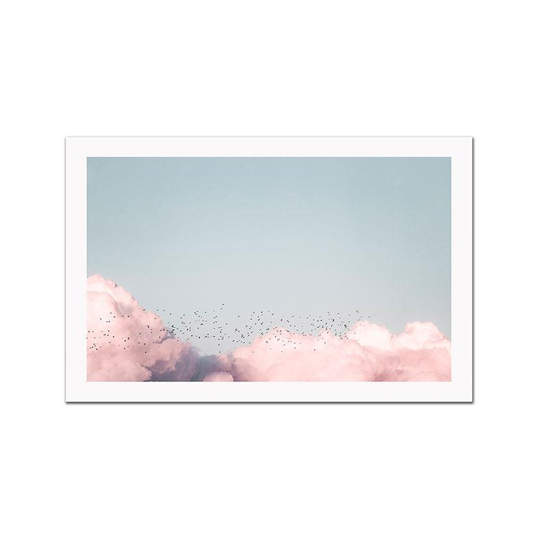 Розовый пляж небо пейзаж плакат скандинавский художественный принт морской пейзаж холст картина путешествие автомобиль настенная картина для гостиной декор