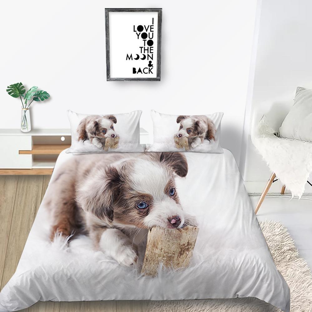 Пододеяльник для домашних животных с 3D принтом собак, комплект постельного белья, креативный домашний текстиль, покрывала из микрофибры для мужчин и женщин, покрывала King Size