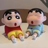 Crayon Shin-Chan Phone Holder Kawaii Anime Desktop Ornaments Cartoon Watching TV Phone Support Cute Doll Decorations Toy Gifts