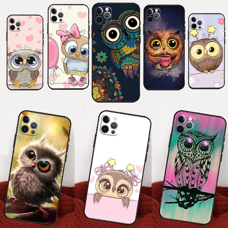Cute Cartoon Owl Case For Oppo A60 A80 A40 A17 A57 A77 A74 A54 A94 A78 A98 A18 A38 A58 A96 A76 A16 A15 A5 Pro