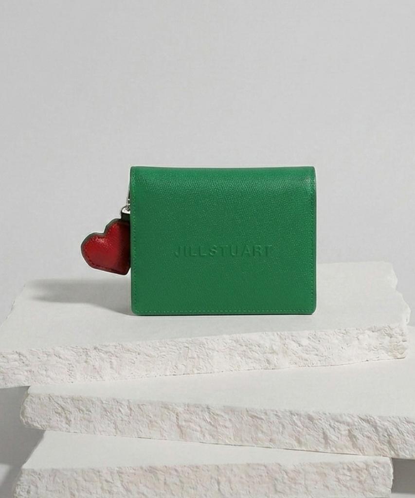 Jillstuart Acc [Бумага] Логотип Точка Коровья кожа Двустворчатый кошелек 2 цвета