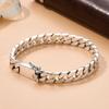Alloy Miami Cuban Chain Silver Men Jewelry Gifts High Quality Metal Bracelet