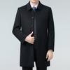 Double-sided Cashmere Coat for Middle-aged Men, Thickened Down Lining, Long Knee-length Coat, Dad's Wool Woolen Top