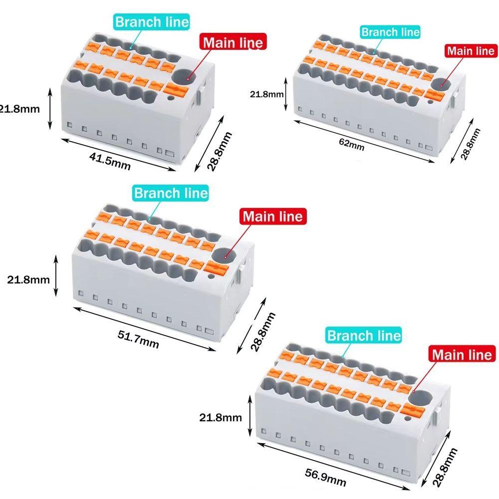Один вход, несколько выходов, проводные электрические соединители PTFIX 2,5 мм, распределительный блок, монтаж на DIN-рейку