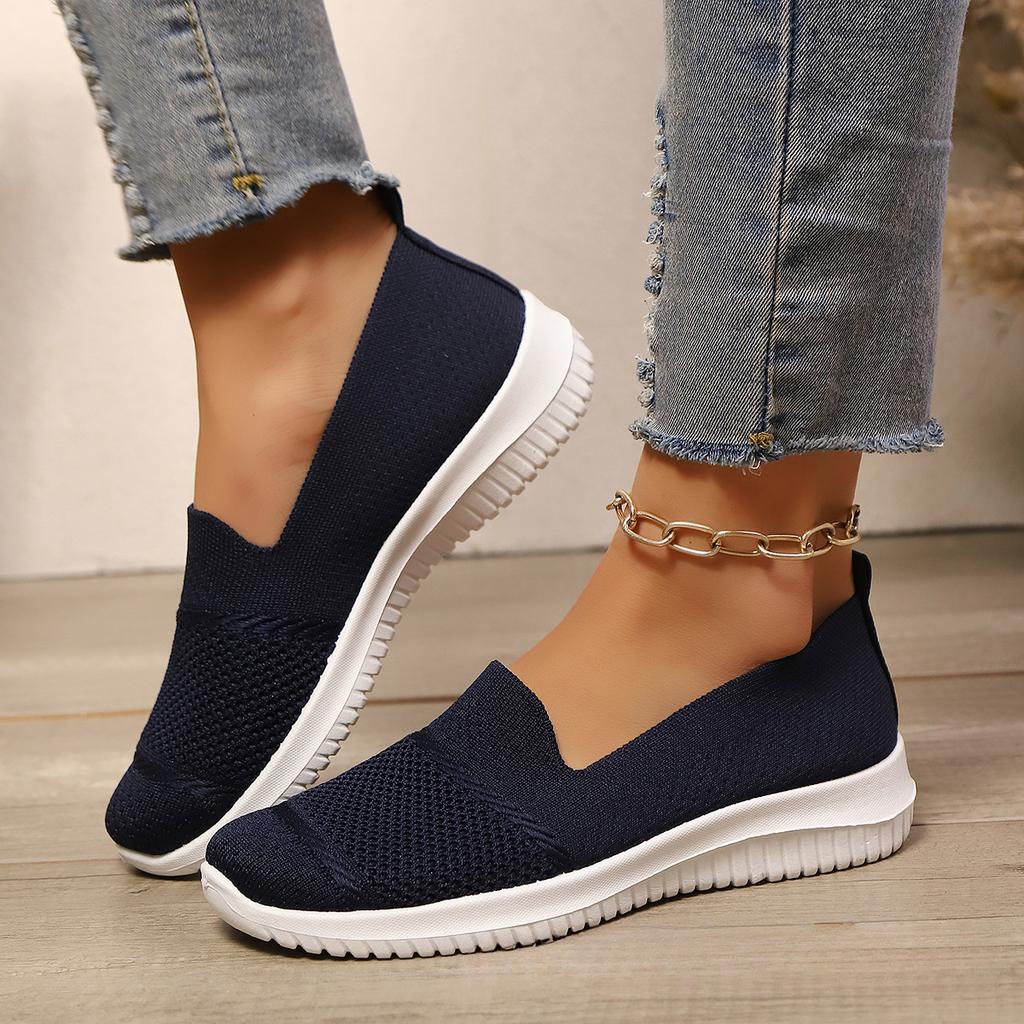 Женские дышащие сетчатые кроссовки Slip-On - Лето 2025 Модные удобные туфли на плоской подошве
