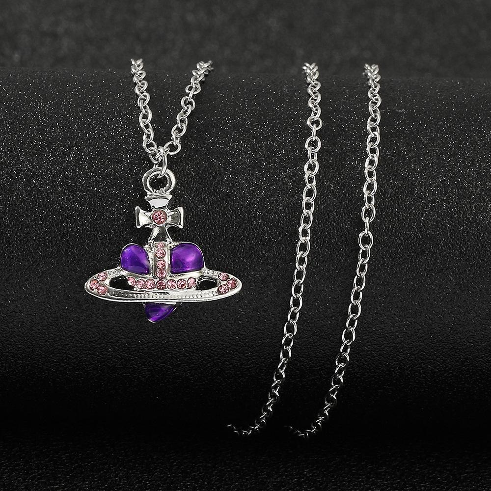 Ожерелье Vivienne Chain Saturn с подвеской в форме сердца для женщин