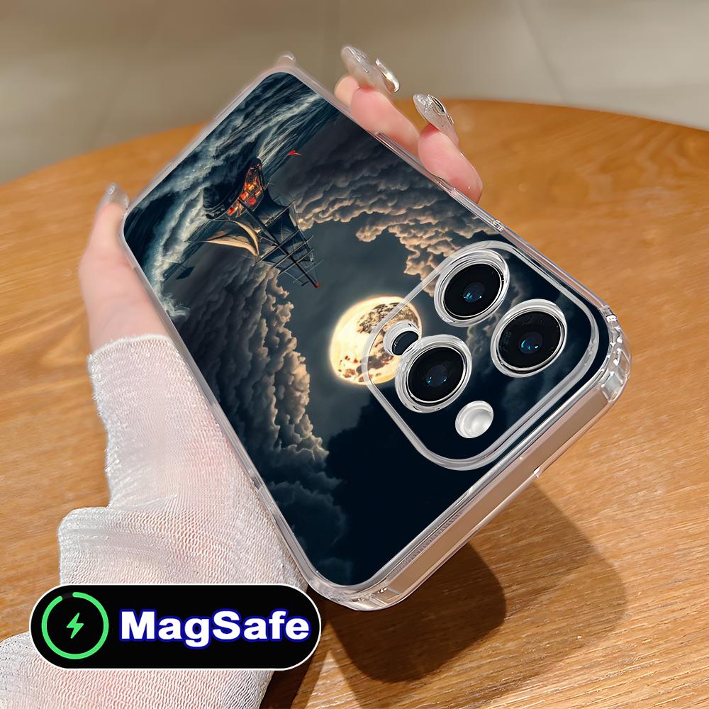 Пиратский Корсар Чехол для Мобильного Телефона для iPhone 17 16 15 14 13 12 11 Air Pro Max Plus Mini Magsafe Прозрачный Цветной Чехол Роскошный Чехол