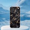 Мраморный арт Черно-золотой чехол для телефона для iPhone 16,15,14,13,12,11,17 Pro,Max,Plus,X,XS,XR,SE,Mini Прозрачный мягкий чехол
