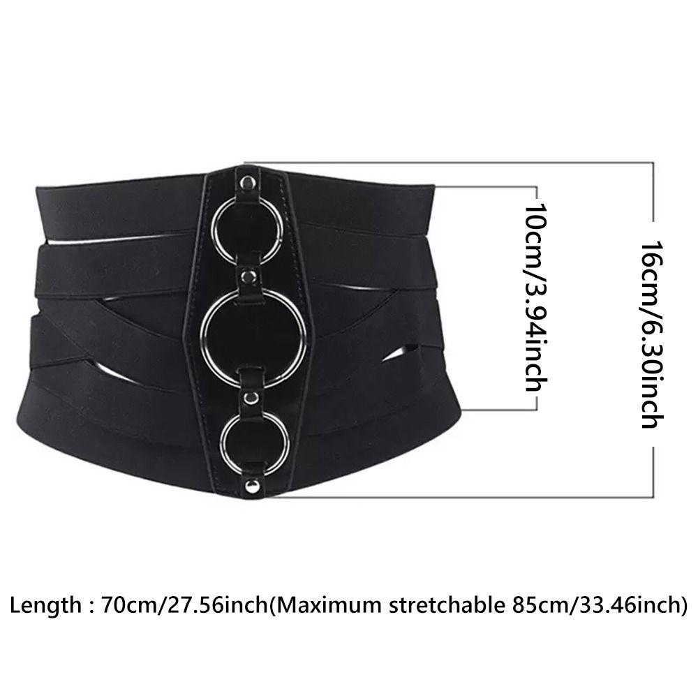 Euro-American Aesthetic Corset Belt Black Waistband Trendy Waist Stretch Cummerbunds Female