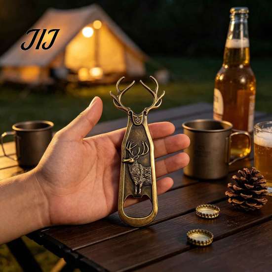 Vintage Style Party Favor Gifts Elk Antler Bottle Opener, Heavy Duty Metal Retro Beer Alloy Opener Cap Remover for Home Bar, Artistic Kitchen Gadgets