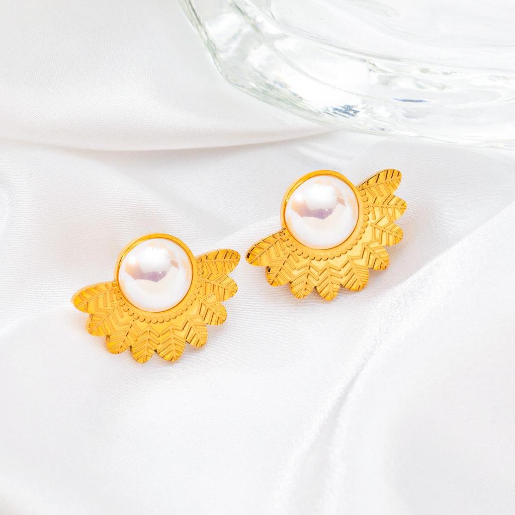 Комплект женских украшений из нержавеющей стали: Не тускнеющее ожерелье, серьги и кольцо - Модные аксессуары