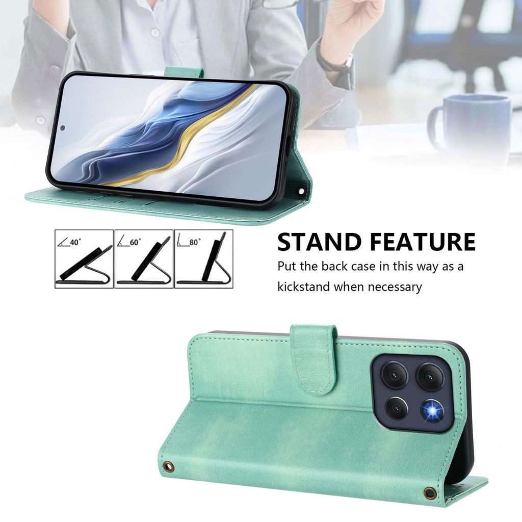 For Motorola Moto G86 5G Cases Wallet Stand Retro Texture Leather Phone Cover with Lanyard