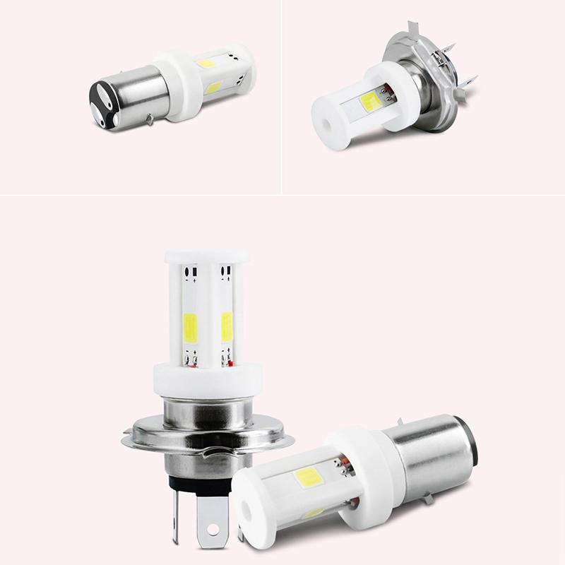 Лампы для фар мотоцикла H4 Led 3 Sides Cob Moto Lights High Low Beam Аксессуары для мотоциклов Керамические светодиоды 12 В