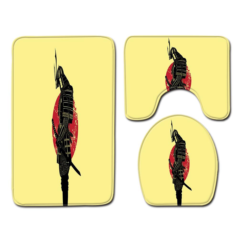 Анимация Коврик для ванной комнаты Трехкомпонентный ковер для ванной комнаты Набор ковриков для туалета Придверный коврик Нескользящий коврик для ванной комнаты