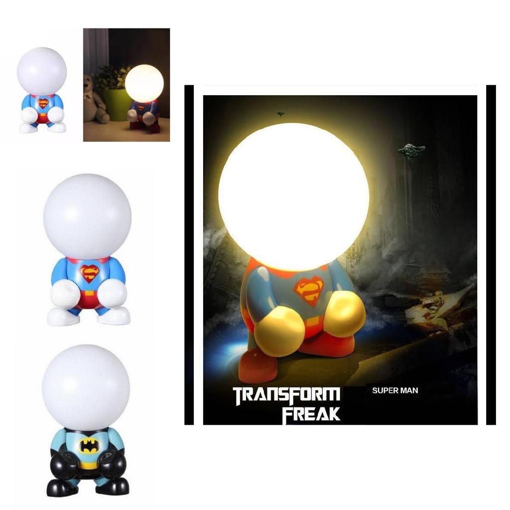 Superhero Cartoon Led Desk Lamp With Energy Saving Light For Kids Bedroom Decor