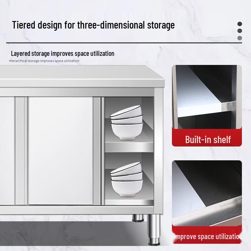 Commercial Stainless Steel Sliding Door Workbench