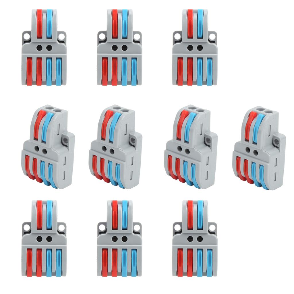 10Pcs Cable Connector Color Quick Wiring 2 In 4 Out Terminal Block Connection LT?422