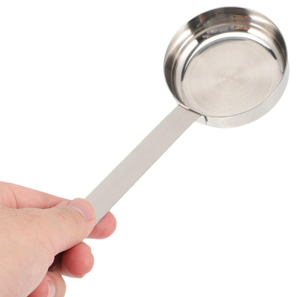 Flat Bottom Soup Ladle Stainless Steel Serving Spoon Measuring Scoop Pizza Sauce Spoon Pizza
