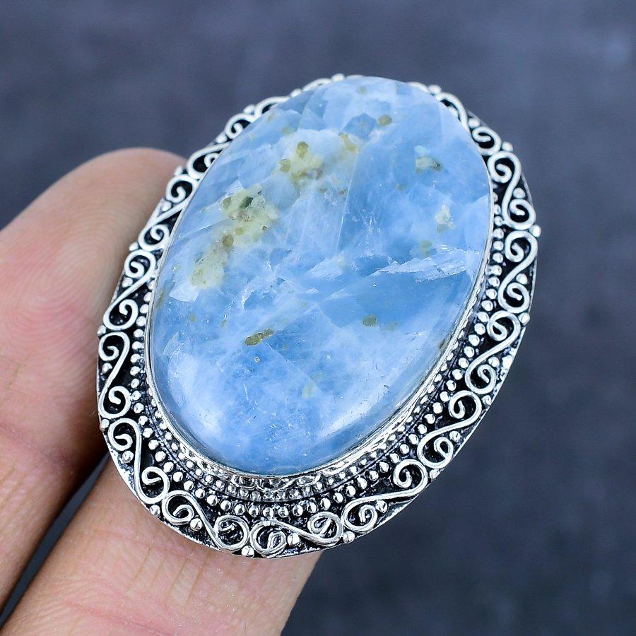 Кольцо из серебра 925 пробы с натуральным аквамарином, размер 9,5 T4o83