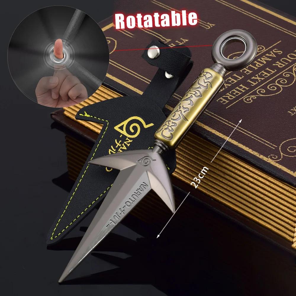 3 Styles Namikaze Minato Weapon 23cm/9.84inch Rotatable The Art of Flying Thunder God Kunai Metal Craft Model Turn Ninja Toys