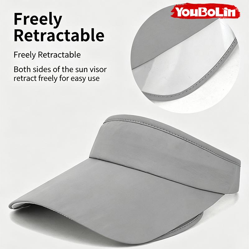 Adjustable Brim Sun Hat for Men & Women UV Protection Solid Color Summer Cap Outdoor Sports Commute Hat