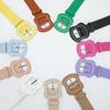Korean-Style Candy-Colored Fresh-Look Wide Belt with Pin Buckle Fashionable Versatile Niche Gourd-Buckle Dress Belt for Women