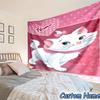Custom Name Tapestry Elegant white cat Tapestry Room Decoration Wall Hanging for Living Room Bedroom, dormitory, Birthday and Christmas gifts