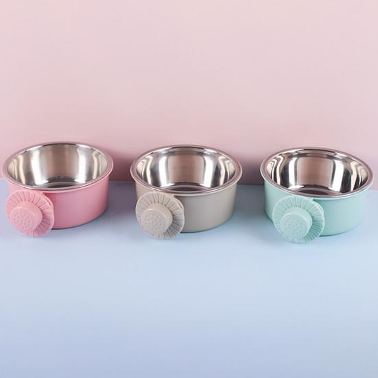 Гофрированный подвесной набор мисок 2-в-1 для защиты от проливания Съемный компактный сифон Принцип действия Аксессуар для домашних животных