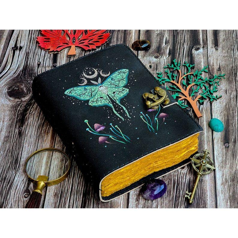 Кожаный журнал Волшебник заклинаний Кошачья книга Пустой блокнот Книга теней Викканский языческий гримуар книга для путешествий Зарисовка лучший подарок