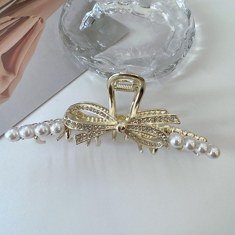 Металлический зажим с бантом для женской задней части головы, вьющихся волос, нишевого темперамента, заколка для волос, головной убор с зажимом в виде акулы