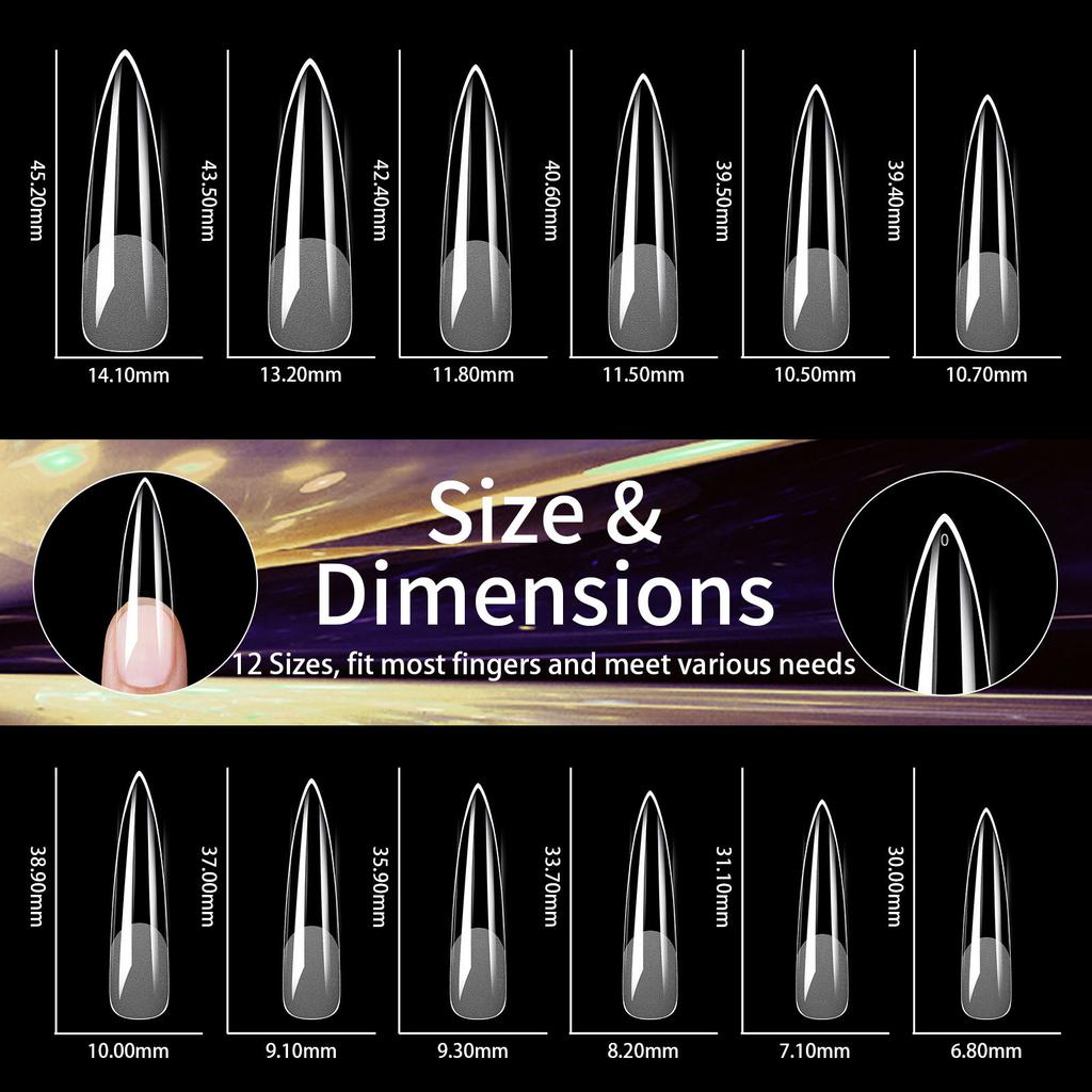 Накладные ногти для дизайна ногтей, удлиненные, Xxl, квадратные, полупрозрачные, матовые, складные, не оставляющие следов, трапециевидные накладные ногти с каплями воды, 240 шт.