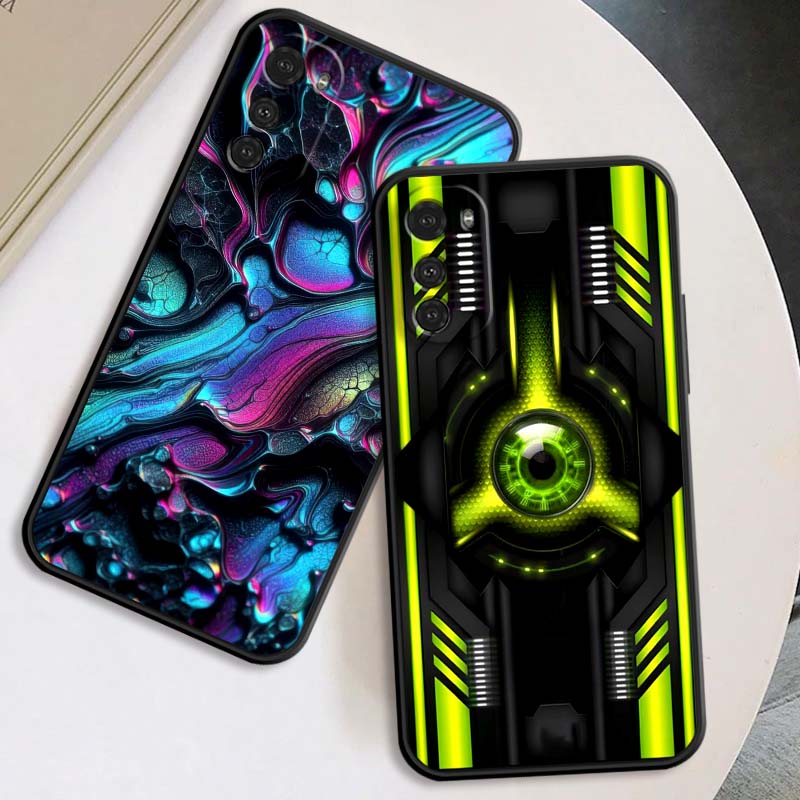 Креативные роскошные художественные узоры Для Motorola G85 Edge 50 G24 G35 G14 G04 40 G72 G34 G G54 G13 G32 5G Черный чехол для телефона