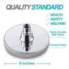 6 Inch Rainfall Shower Head-High Pressure Luxury Chrome Finish ABS Large Anti-Clog Nozzles Strong Flow Easy Installation