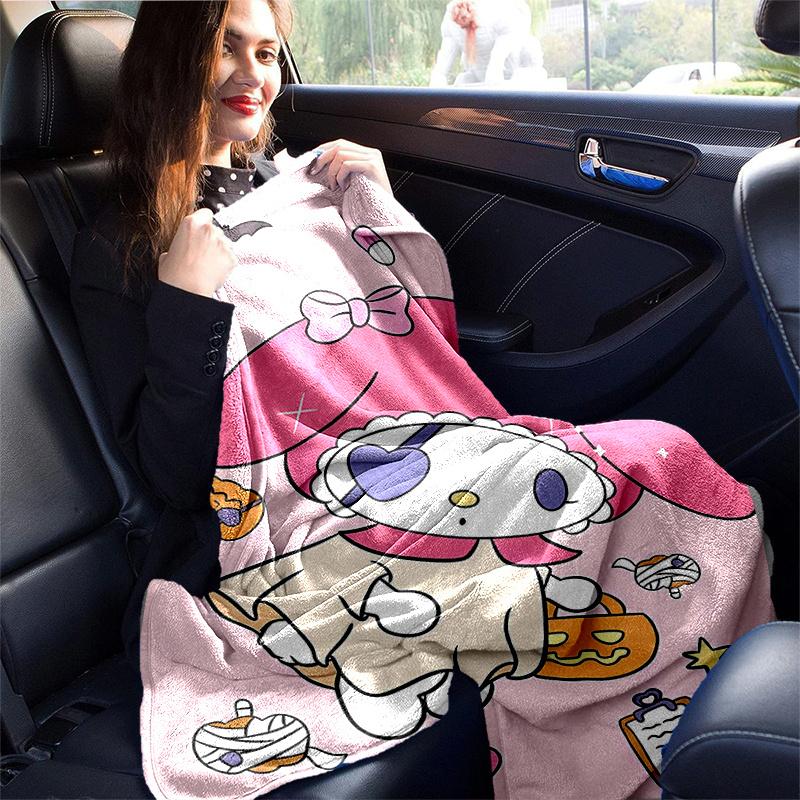 1pc My Melody Halloween Adventure Blanket, Seasonal Home Decorative Throw for All Seasons, Living Room, Travel, Camping, Car Blankets, Beach, Office N