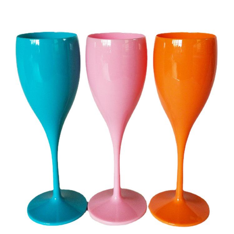 High-Stem Slim Plastic Champagne Glasses - PP Material & High-Temperature Resistant Acrylic