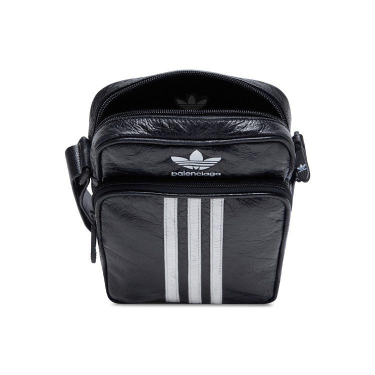 Balenciaga X Adidas Originals Collaboration Sheepskin Messenger Bag, Crossbody Bag, Shoulder Bag Unisex Black 721850210M41091