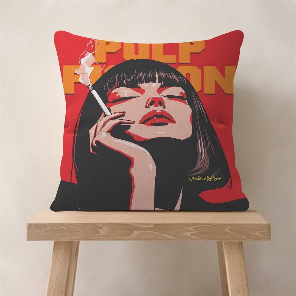 Movie Pulp Fiction Cushion Cover Inches Farmhouse Decor Home Throw Pillow Covers For Couch Decorations