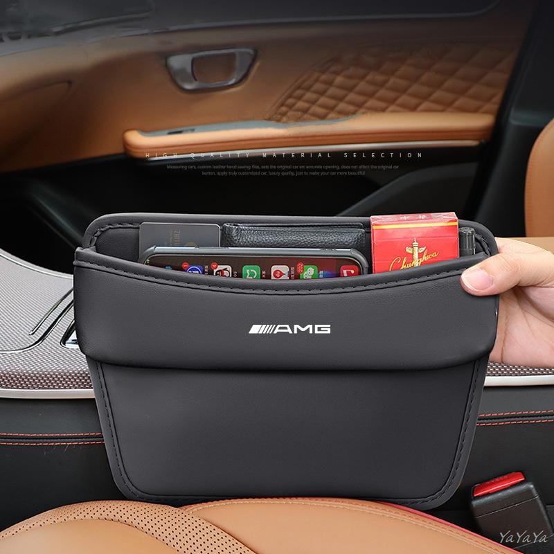 SFX1 Car Leather Crevice Storage Box Slit Gap Filler Auto Accessories For Benz AMG W204 W205 W203 W211 W212 W213 W201 W210 stickers