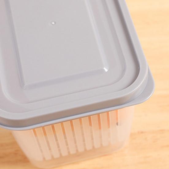 Fridge Organizer BPA-Free with Lid Draining Basket Clear Fruit Vegetable Storage Container Refrigerator Supply