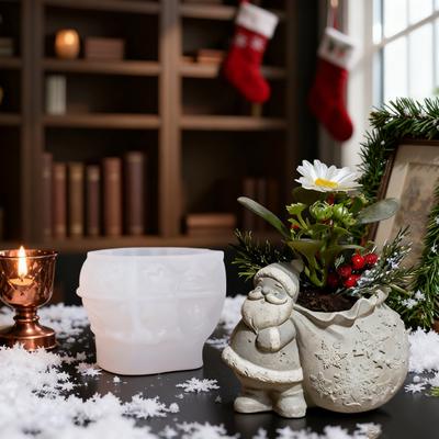 Рождественский Дед Мороз Эпоксидная форма Хранение мелочей Контейнер для свечи DIY Форма для литья Многоразовый Праздничный декор