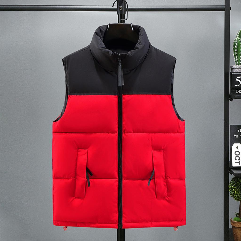 Cotton Vest Men's Autumn And Winter Thickened Warm Vest Color Stitching Waistcoat