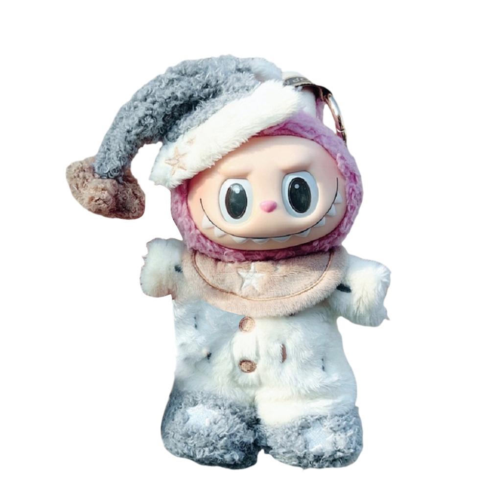 For Labubu 17cm Dolls Clothes Plush Cartoon Set No Doll Doll Outfit Kawaii Dolls Dress Up Skirt Suit DIY Gift for Girls Kids