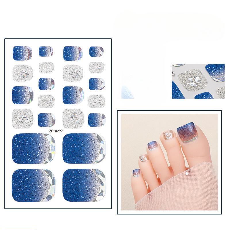 New Foot Stickers, Nail Art Stickers, Waterproof Onion Powder 5D Imitation Diamond Toenail Stickers
