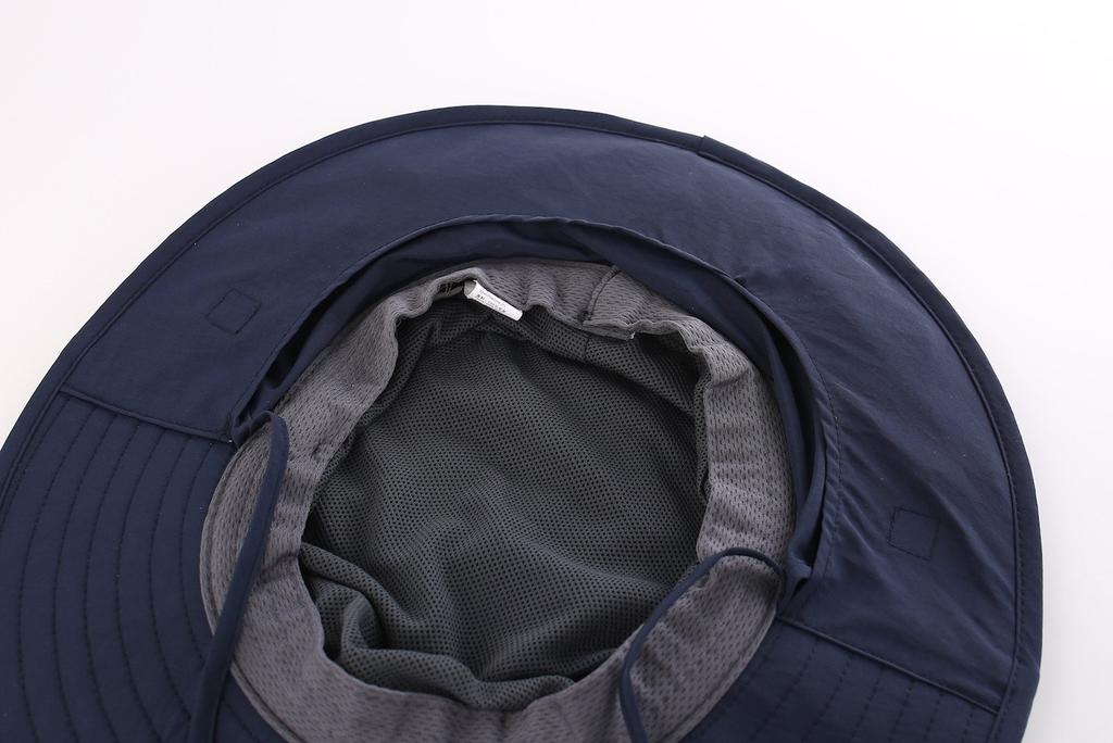 Outdoor Unisex Mesh Safari Wide Sun Farm Work UV Protection Hat [Connectyle] UPF50+ Hat, Brim, Protection, Hat, (Navy Blue)