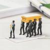 1/64 Funeral Kit Funny Model Pallbearer Team Black Man Ghana Dance Cosplay Coffin Dancing Figurine